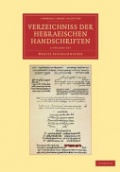 Verzeichniss der Hebraischen Handschriften 2 Volume Set