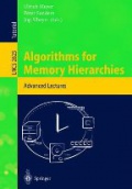 Algorithms forMemory Hierarchies