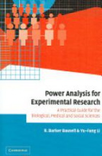 Bausel - Power Analysis for Experimental Research: A Practical Guide for the Biological, Medical and Social Sciences